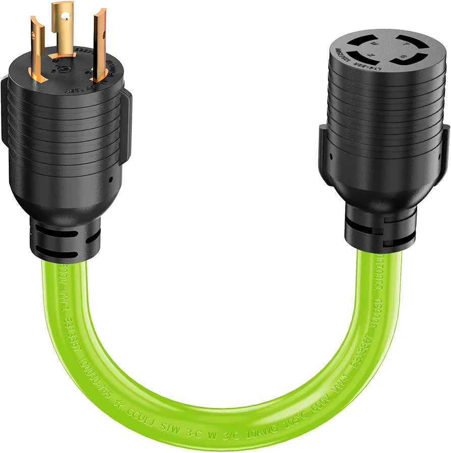 NEMA L5-30P to L14-30R, 30 Amp Generator Adapter
