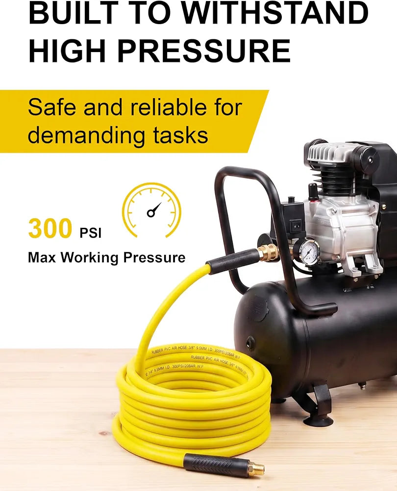 50 FT Hybrid Air Hose 3/8" I.D. Air Compressor Hose 