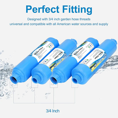 RV Inline Water Filter 20 Microns Camper Water Filter - 4 Pack