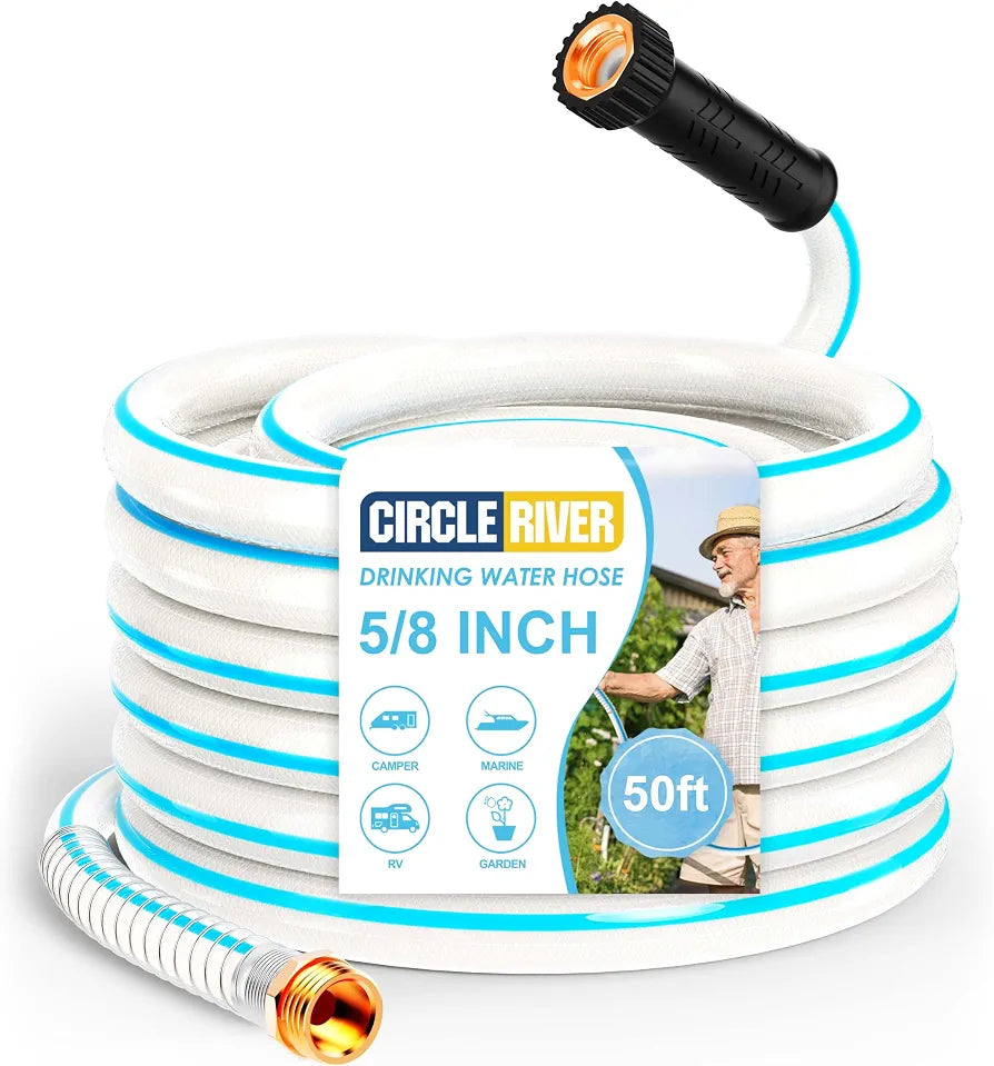 RV Drinking Water Hose 50FT, 5/8" RV Drinking Water Hose