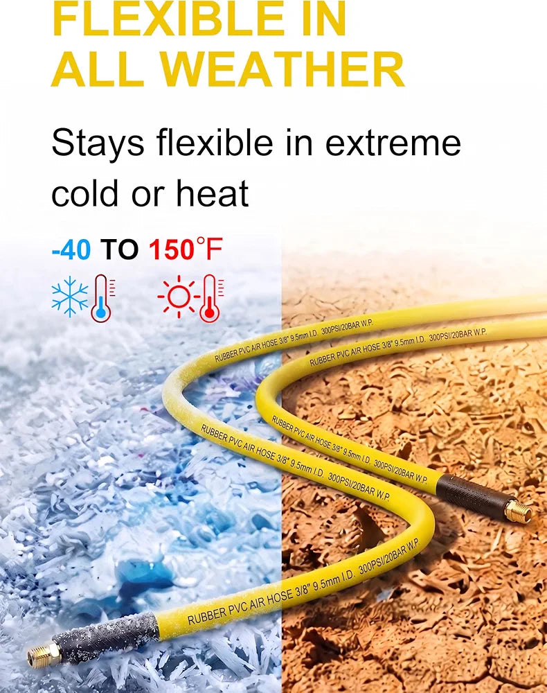50 FT Hybrid Air Hose 3/8" I.D. Air Compressor Hose 