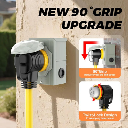 50 Amp 25FT Generator Cord and Power Inlet Box Combo Kit