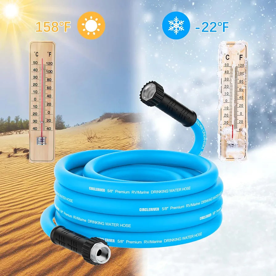 RV Water Hose 50FT 5/8" Premium RV Drinking Water Hose