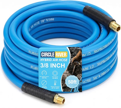 50 FT Hybrid Air Hose 3/8" I.D. Air Compressor Hose 