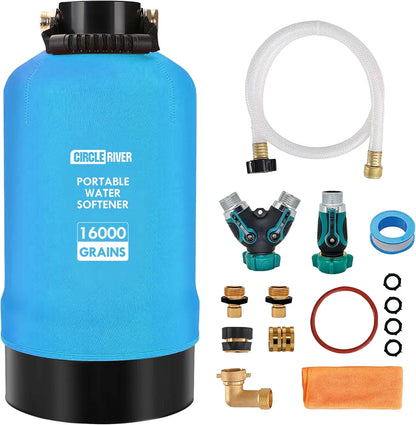 RV Water Softener with Water Hose, 16000 Grains